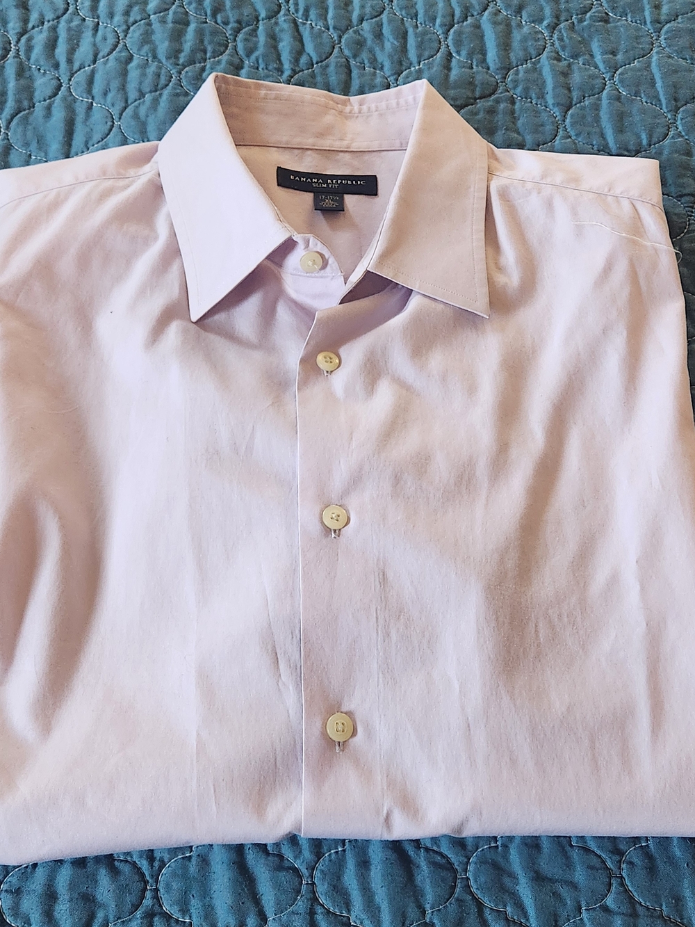 Banana Republic Men's Light Pink Dress Shirt - Size XL 17-17.5